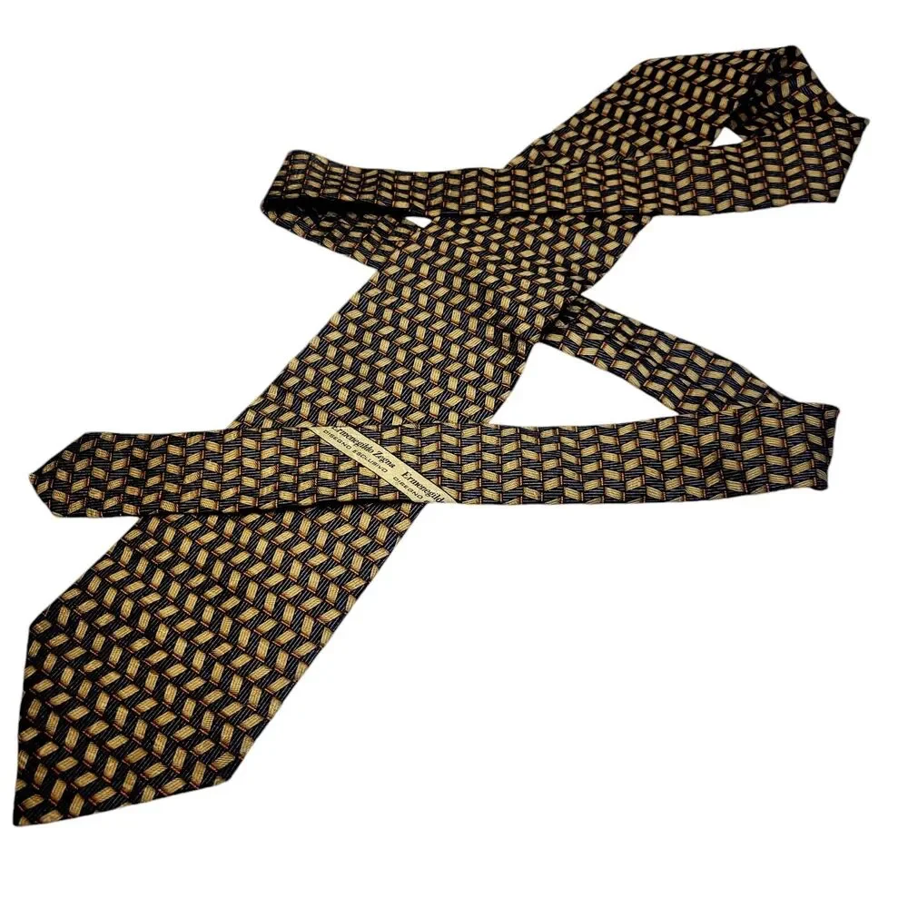 Ermenegildo Zegna Men's Silk Neck Tie, Hand Made‎ in Italy, 59.5